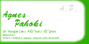 agnes pahoki business card